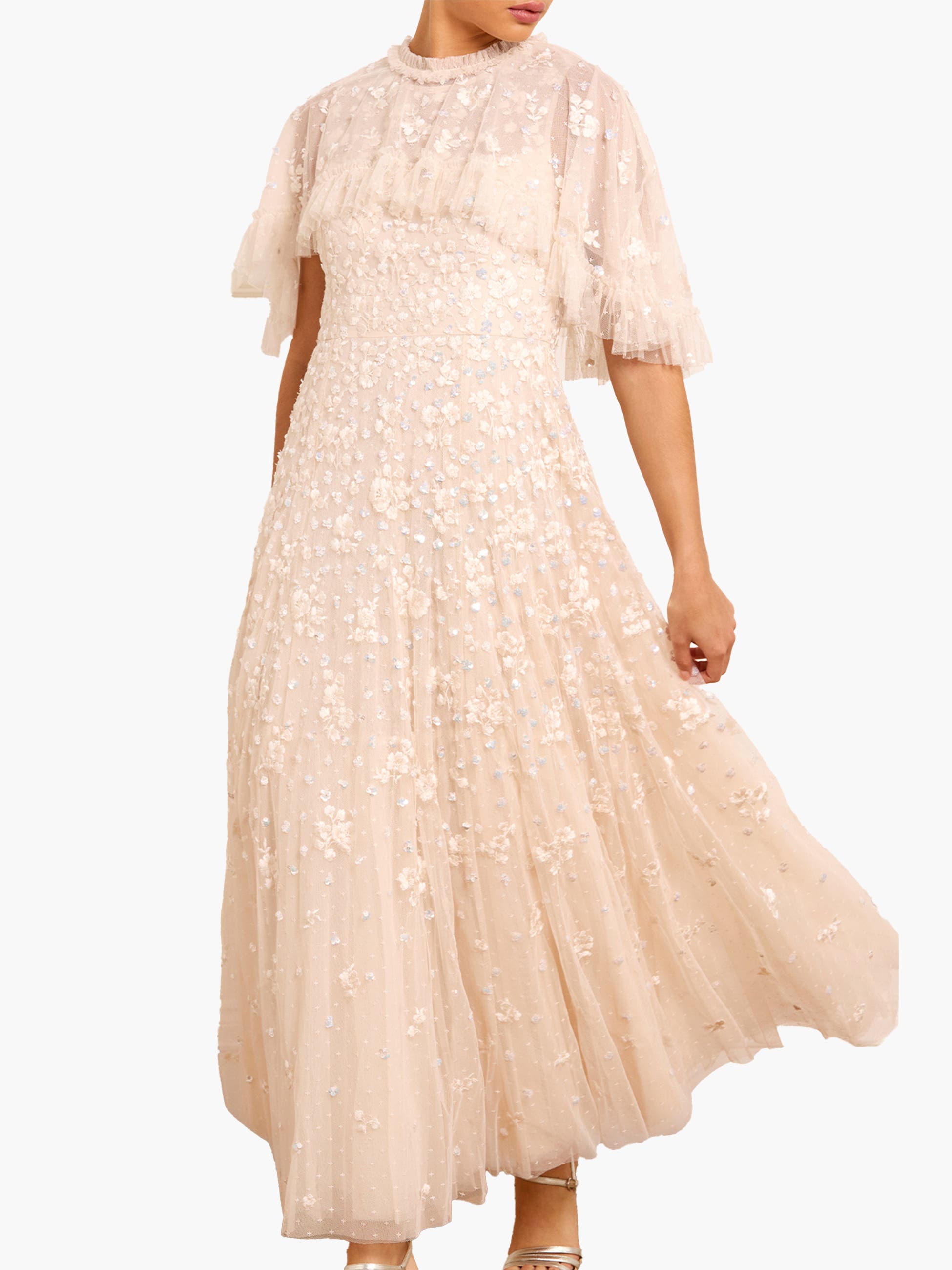 Dahlia Ditsy Short Cape Ankle Gown