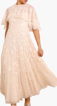 Needle & Thread Dahlia Ditsy Short Cape Ankle Gown