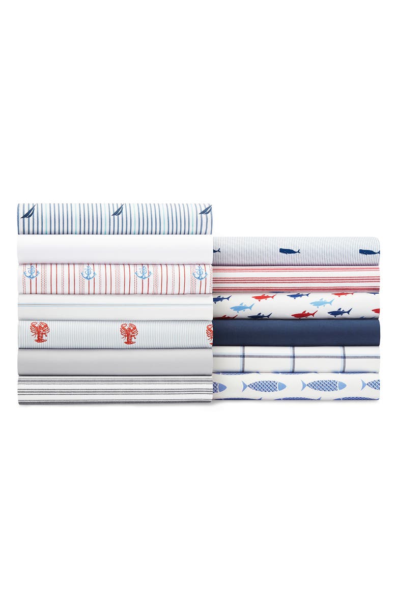 Nautica Skippers Island Blue Cotton Percale Sheet Set, Alternate, color, Flagstone