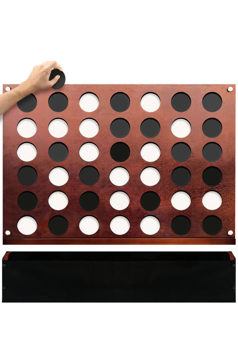 Swooc Games Wall Mounted Giant 4 In A Row Game, Main, color, Brown