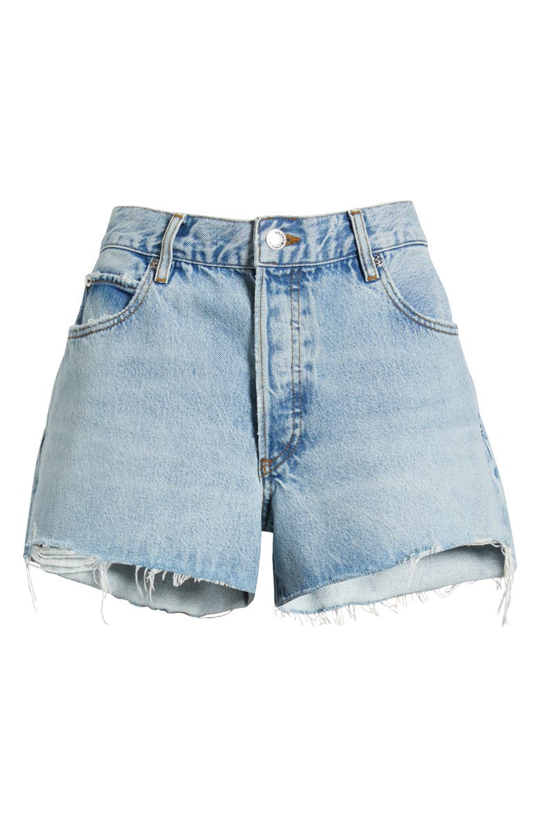 FRAME The Hang Frayed Hem Denim Short, Alternate, color, Swindle