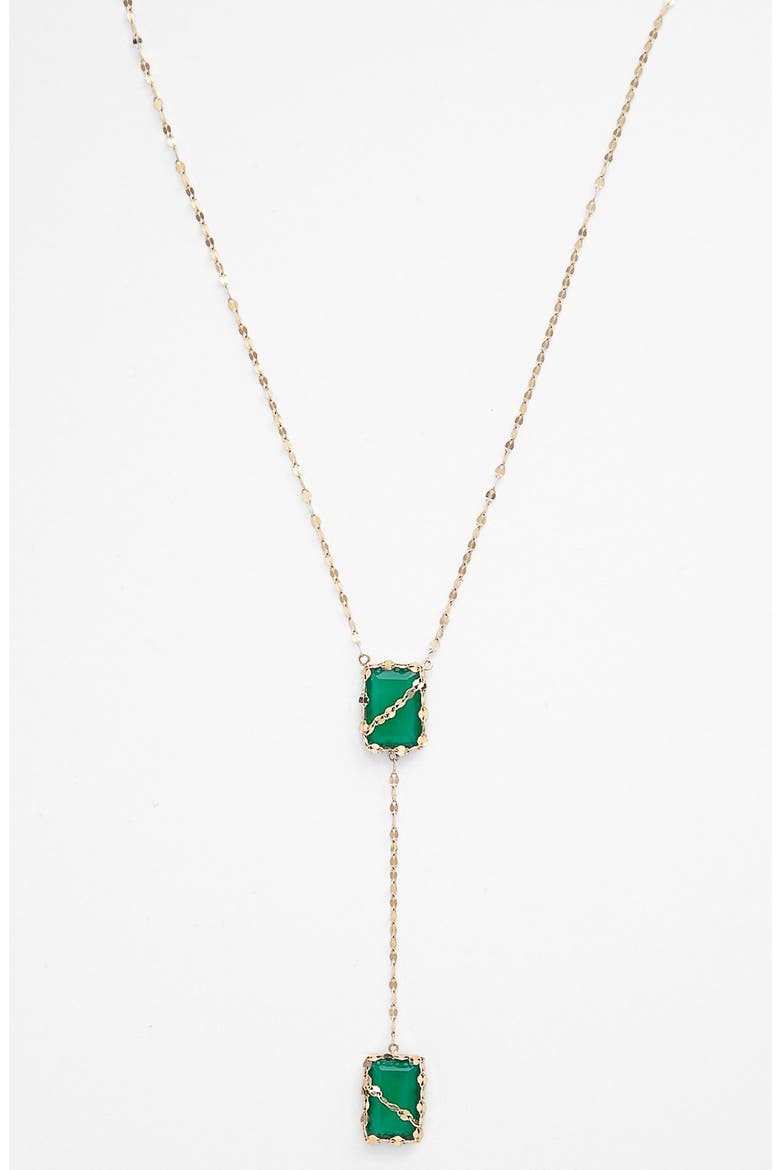 Jewelry 'Spellbound' Y-Necklace, Alternate, color, YELLOW GOLD/ GREEN ONYX