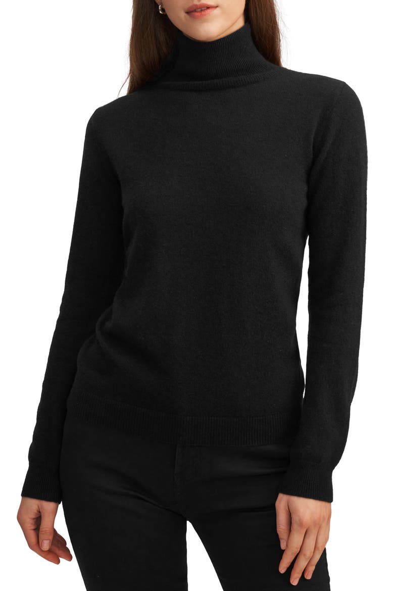 Women's Pure Cashmere Turtleneck Sweater, Main, color, Black
