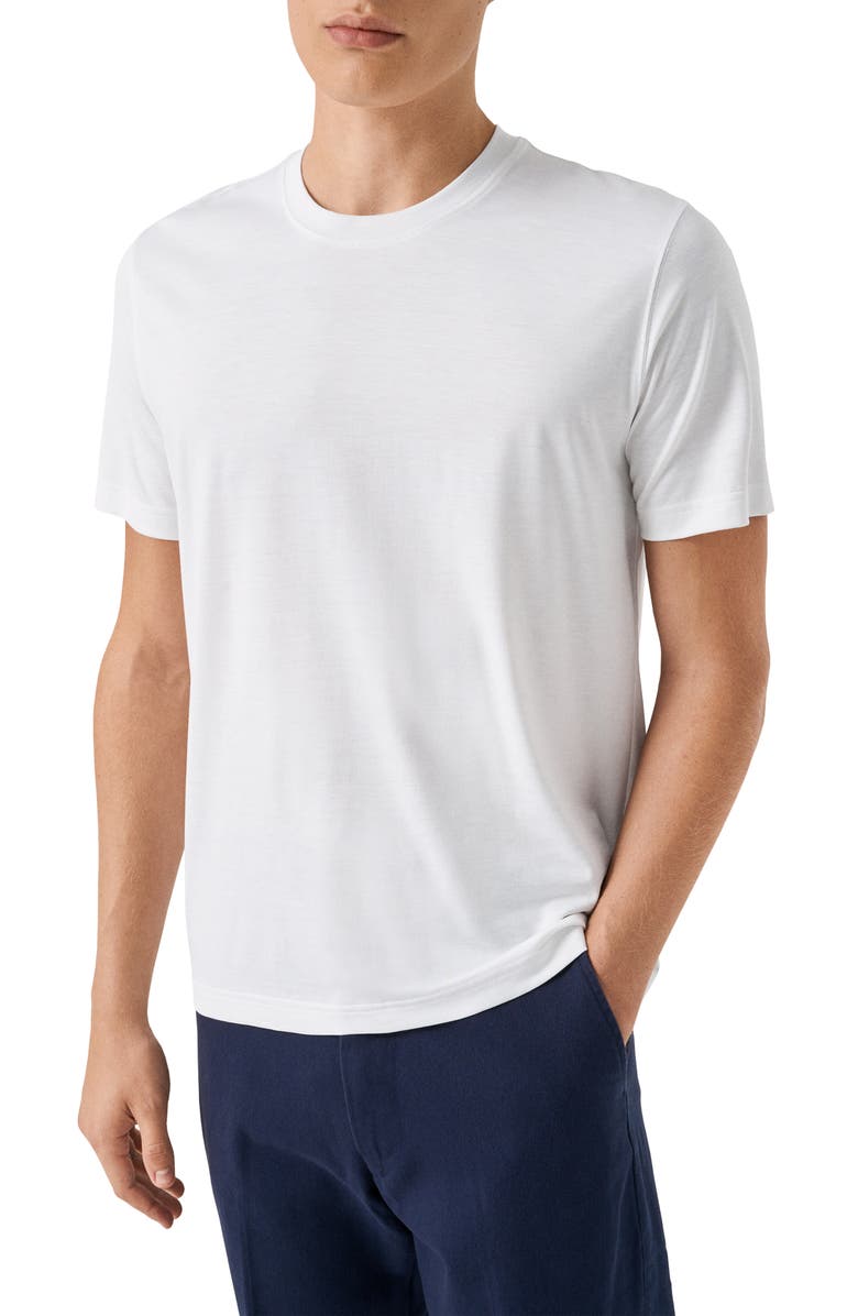 Eton Silk & Cotton T-Shirt, Main, color, White