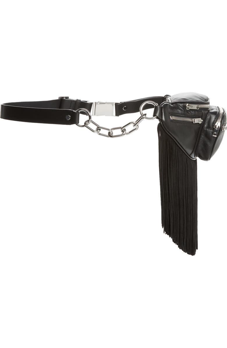 Alexander Wang Attica Fringe Lambskin Leather Fanny Pack, Alternate, color,