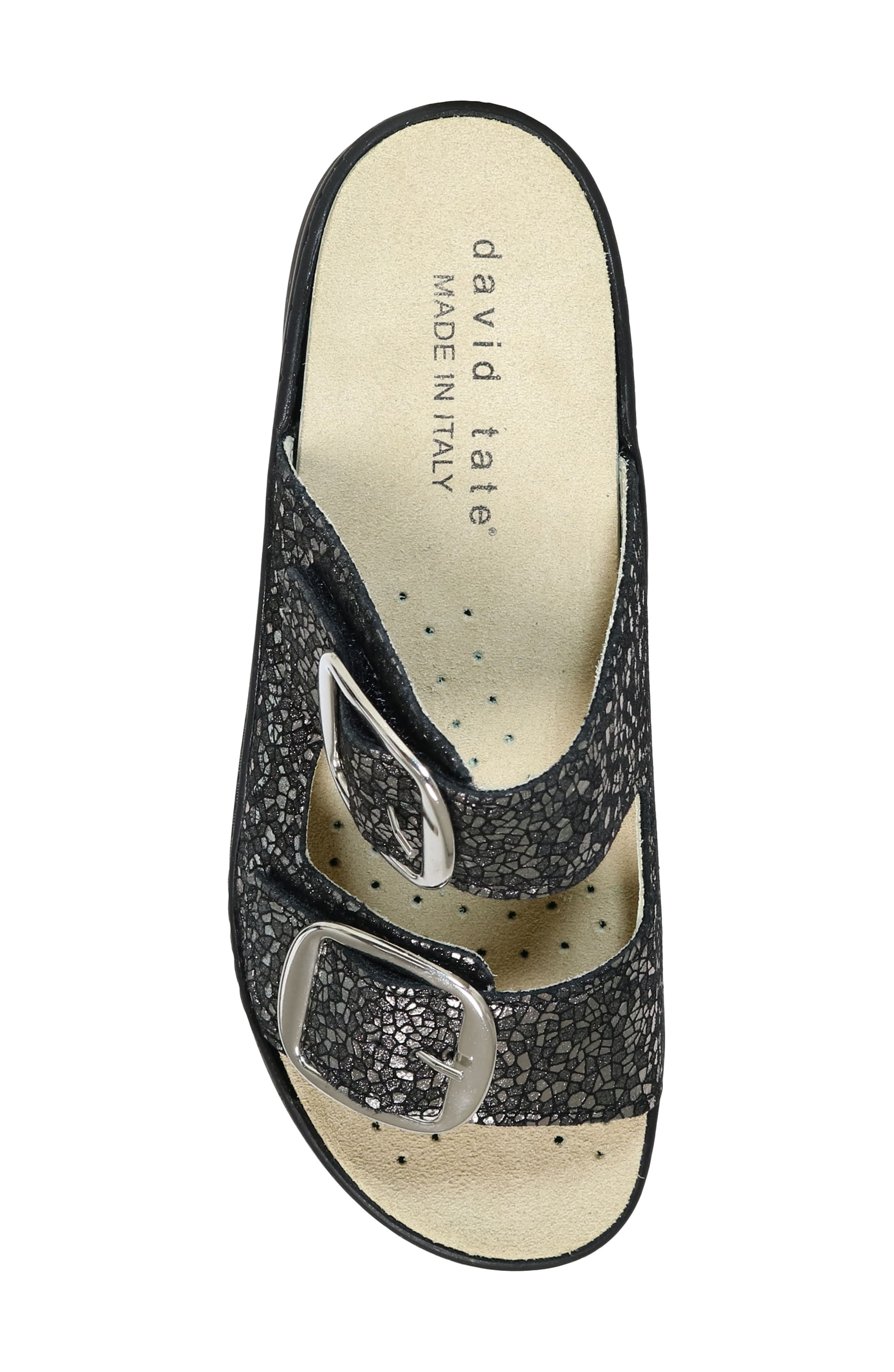 David Tate Mosaic Wedge Sandal, Alternate, color, Black