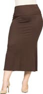 24seven Comfort Apparel Comfortable Foldover Maxi Skirt