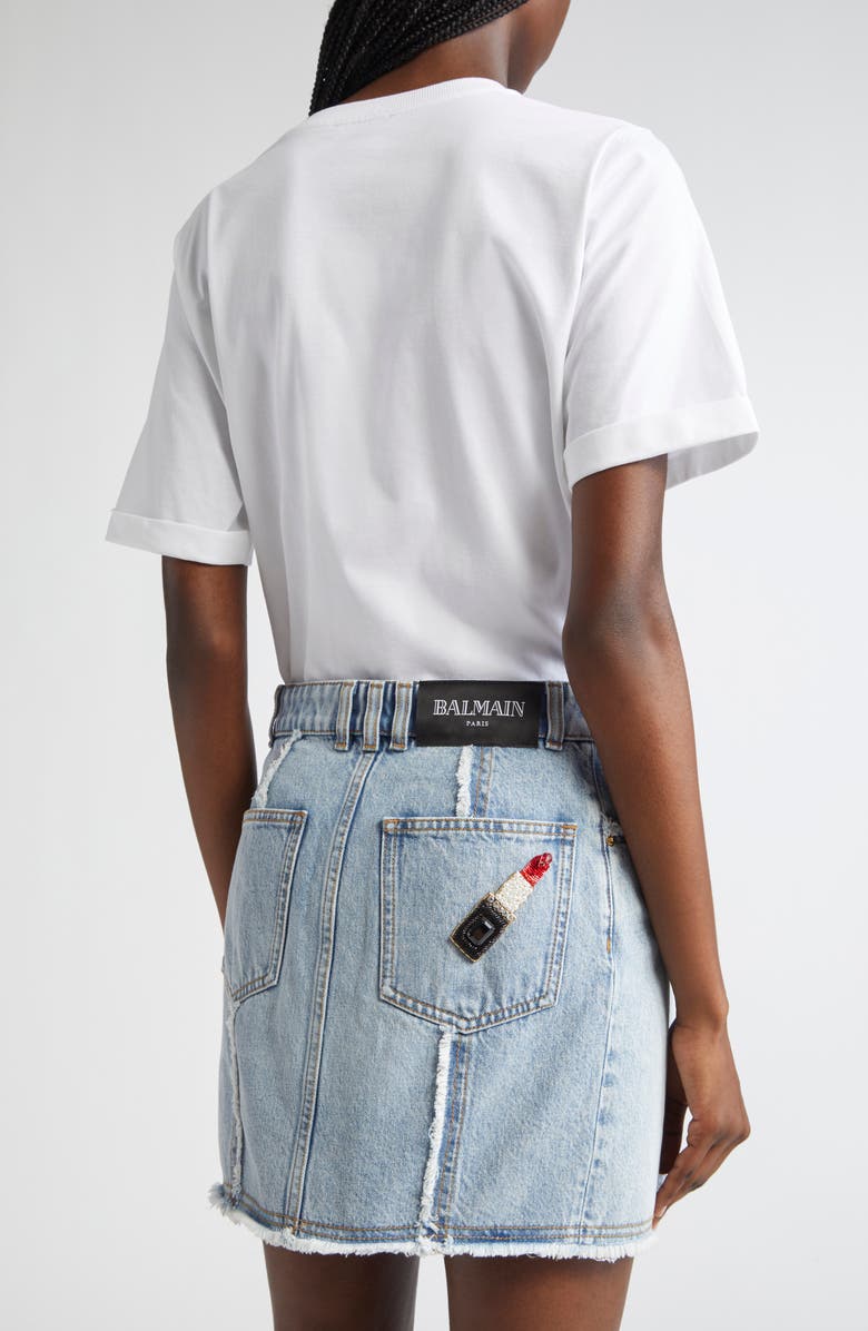 Balmain 3-Button Lipstick Graphic T-Shirt, Alternate, color, 