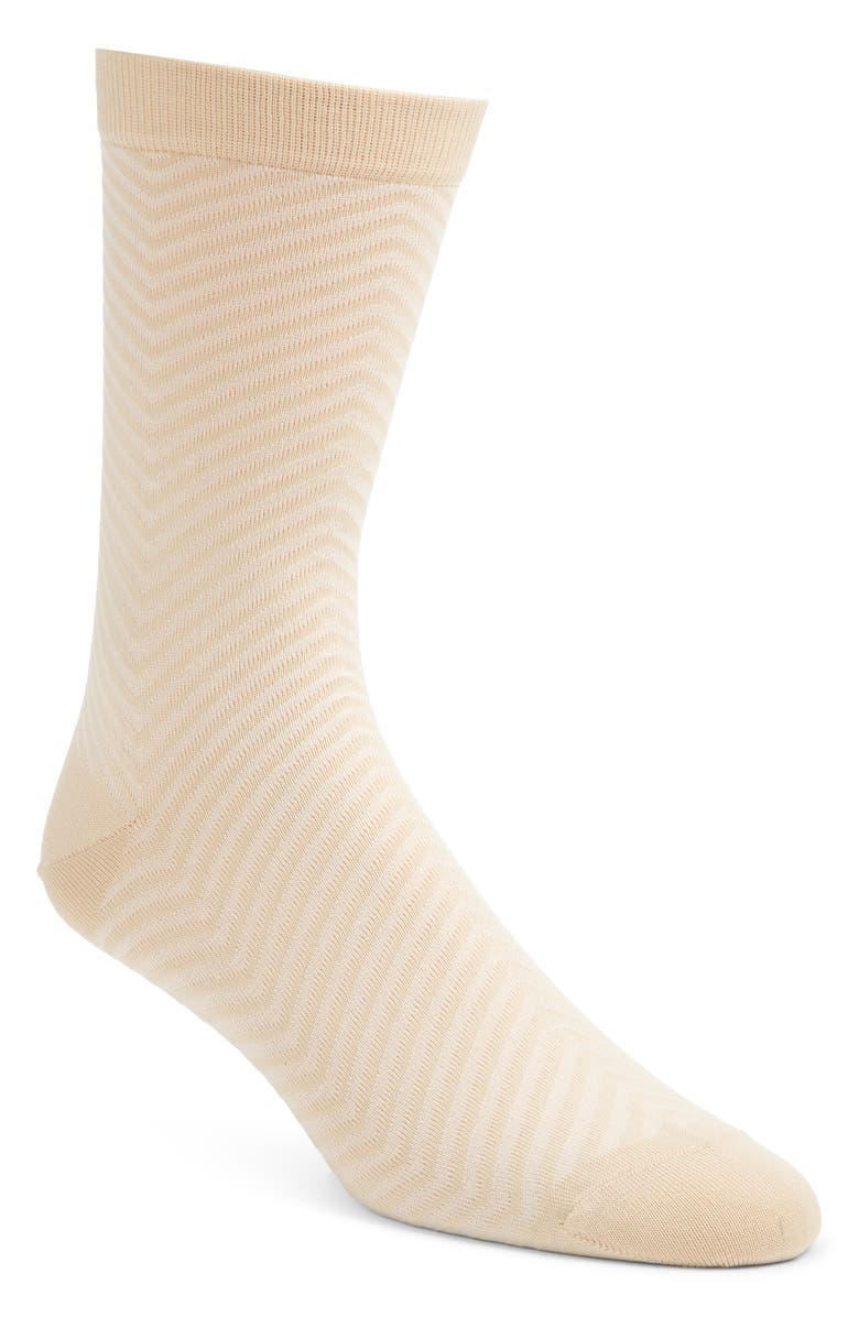 Nordstrom Chevron Crew Socks, Main, color, Tan Twine