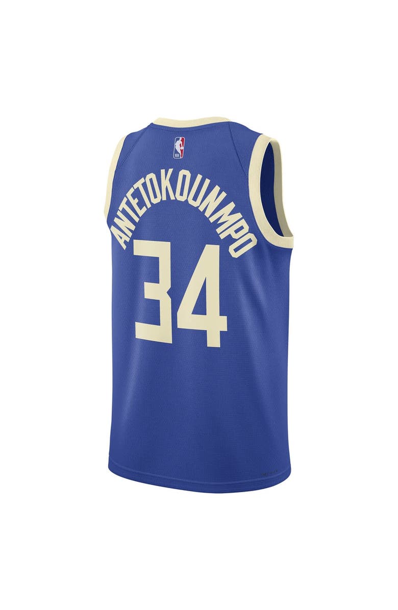 Nike Unisex Nike Giannis Antetokounmpo Royal Milwaukee Bucks 2024/25 Swingman Player Jersey - City Edition, Alternate, color, 