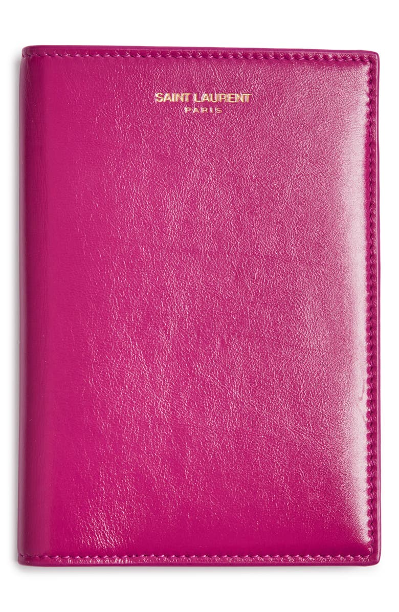 Saint Laurent PARIS PASSPORT C, Main, color, Dark Fuchsia