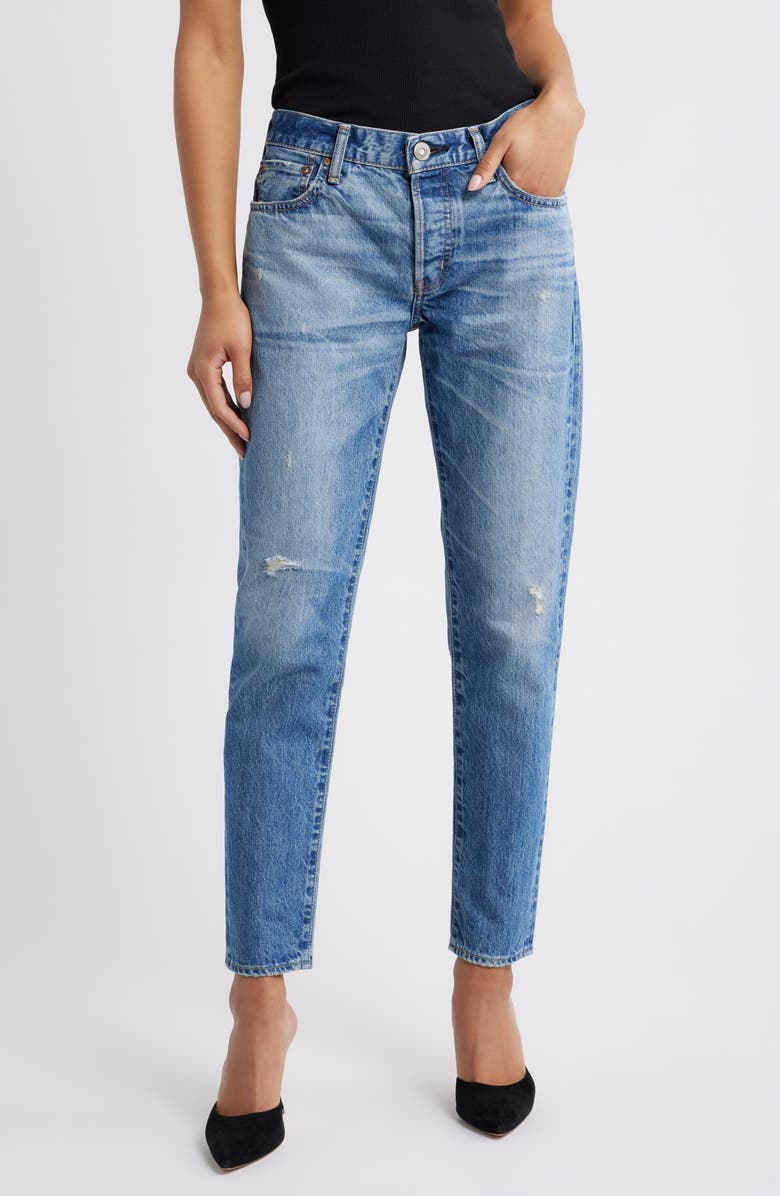 MOUSSY VINTAGE Wrentham Tapered Ankle Jeans, Main, color, Blue