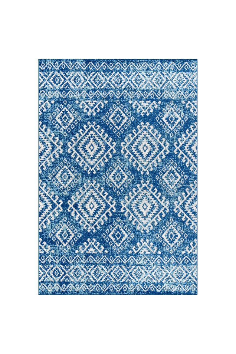 Moroccan HYPE Boho Vintage  Area Rug, Main, color, Blue/White