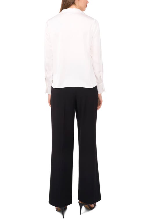 Halogenr Halogen(r) Satin Johnny Collar Popover Top In New Ivory