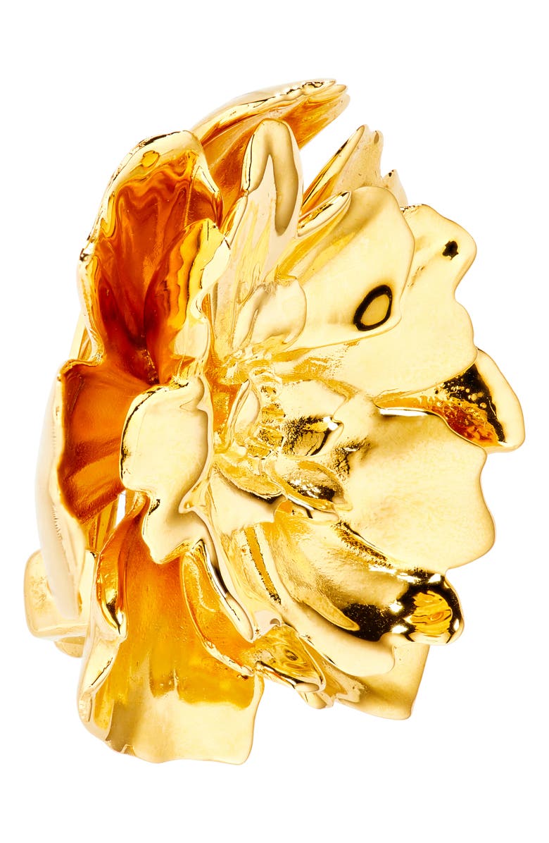 Oscar de la Renta Small Peony Clip-On Earrings, Alternate, color,