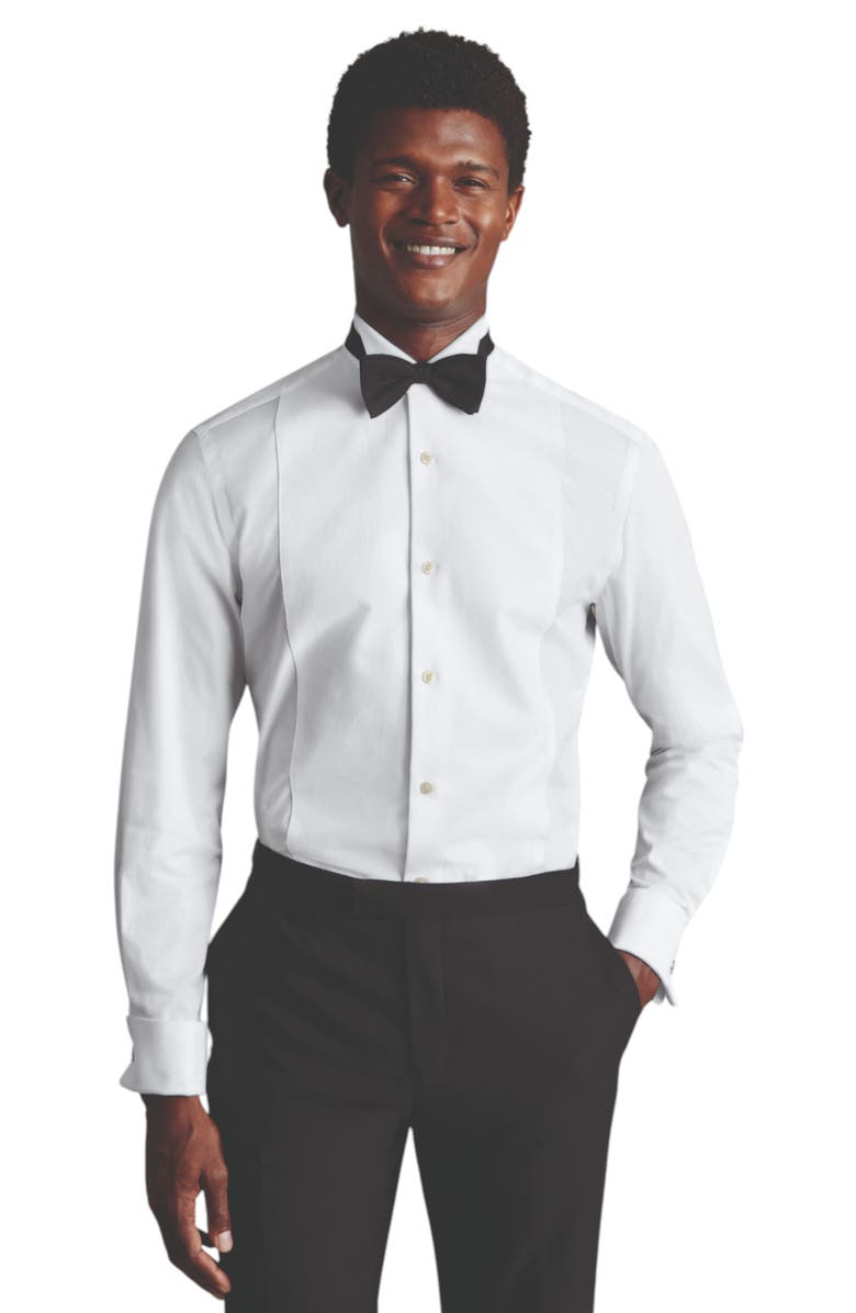 Charles Tyrwhitt Bib Front Wing Collar Evening Shirt, Main, color, White