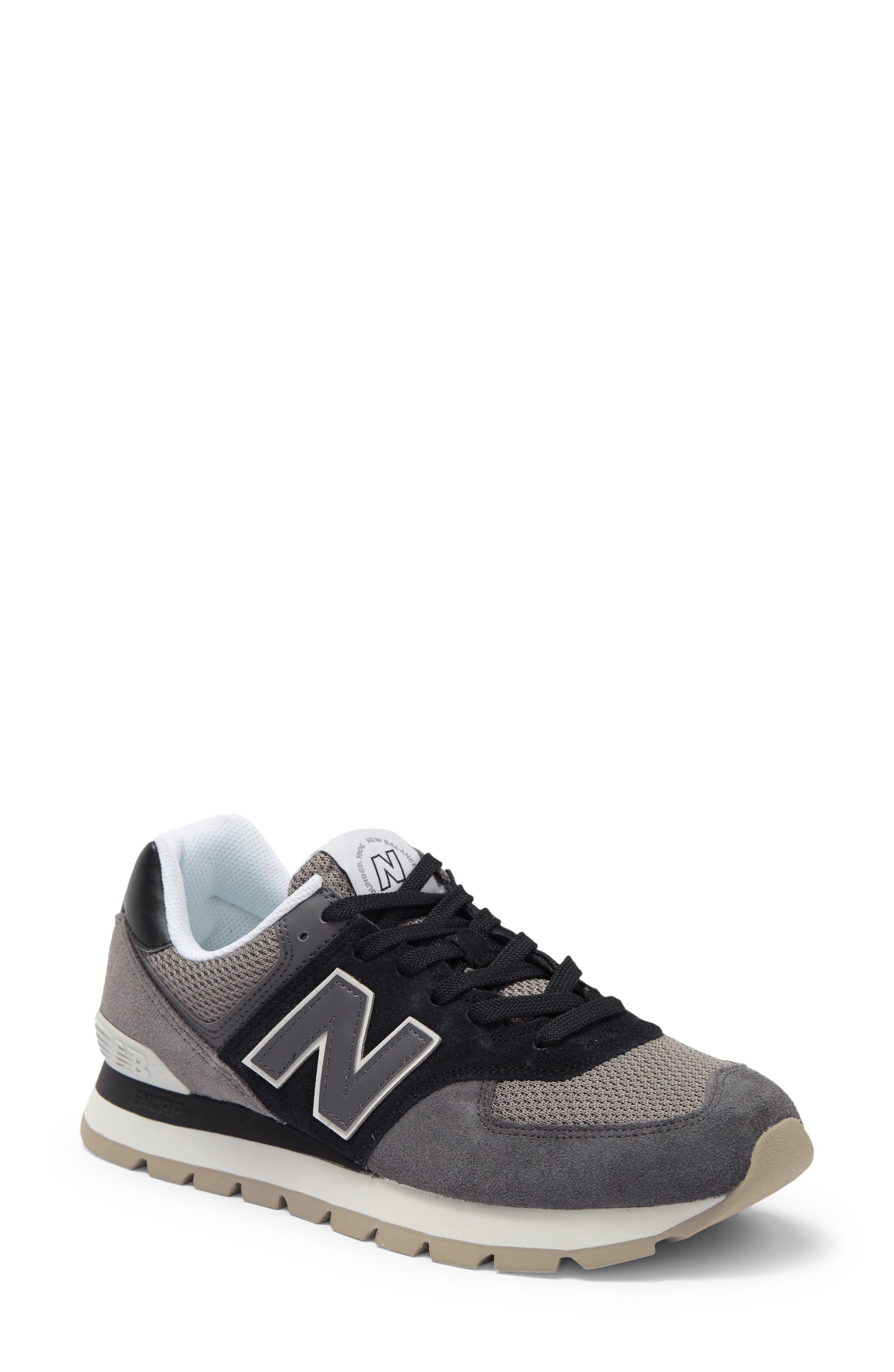 574 D Rugged Sneaker, Main, color, BLACK/ BLACK