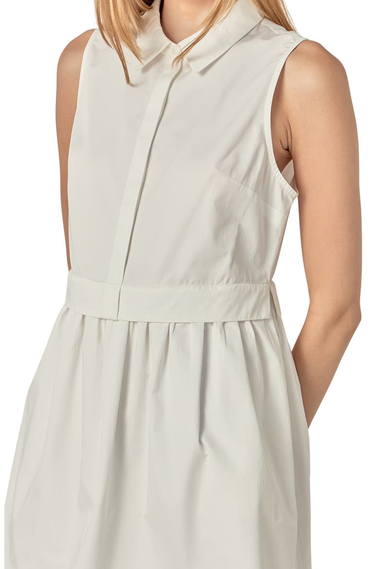 Sleeveless Mini Shirtdress, Alternate, color, WHITE