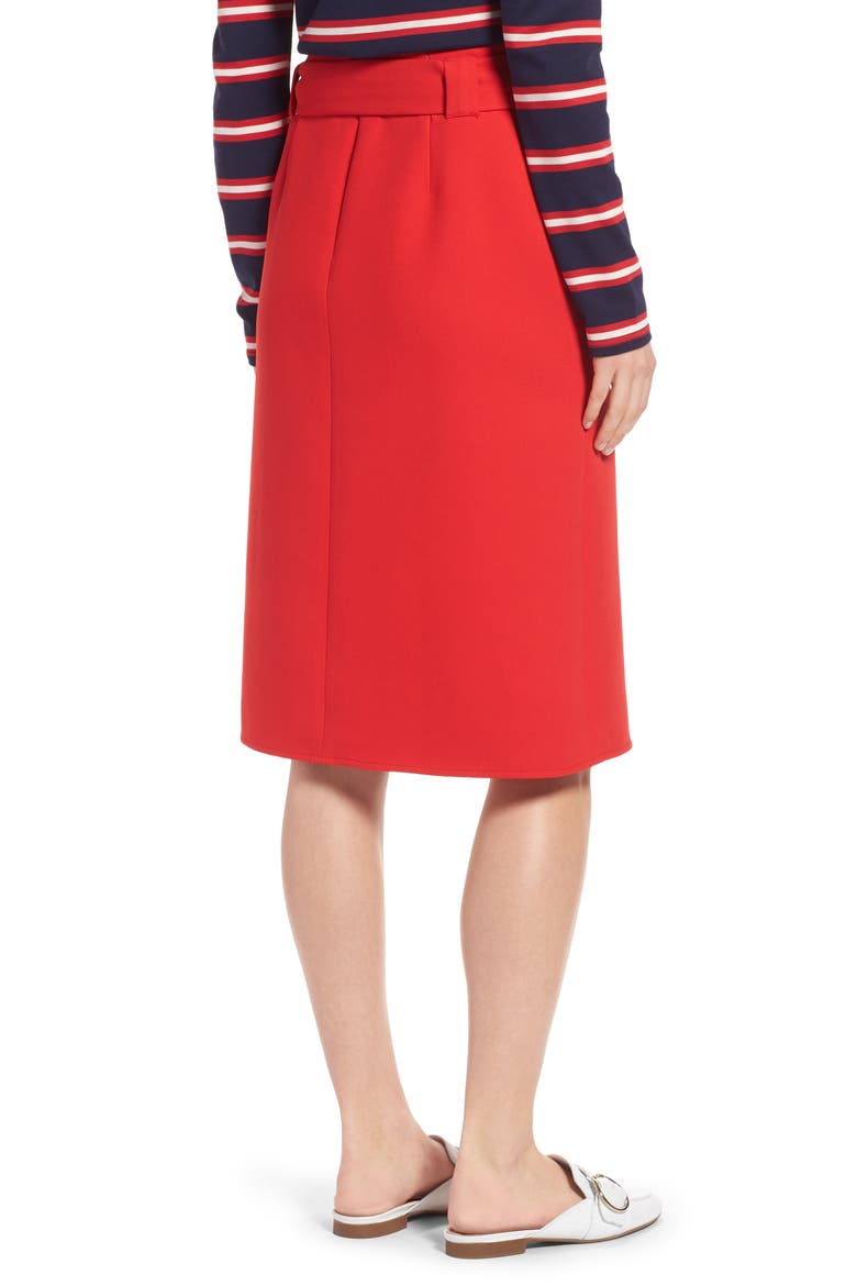 Belted Skirt, Alternate, color, RED CHINOISE