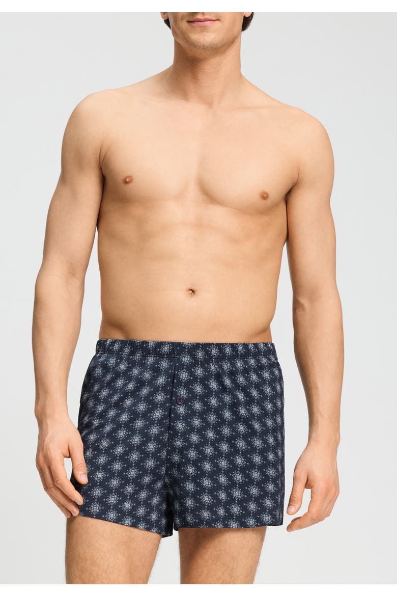 Cotton Sporty Button Fly Cotton and Tencel Boxers, Alternate, color, Celestial Night