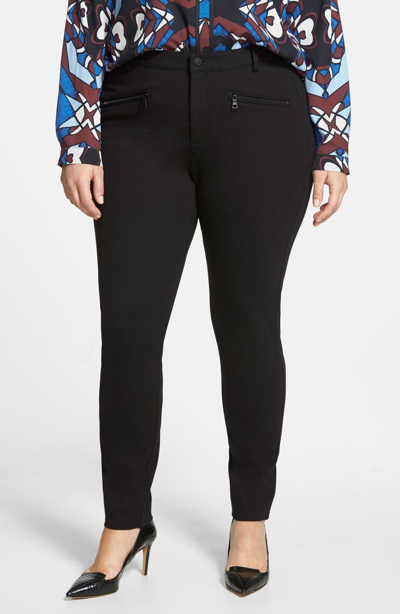 NYDJ 'Ski' Zip Pocket Ponte Knit Skinny Pants, Main, color,