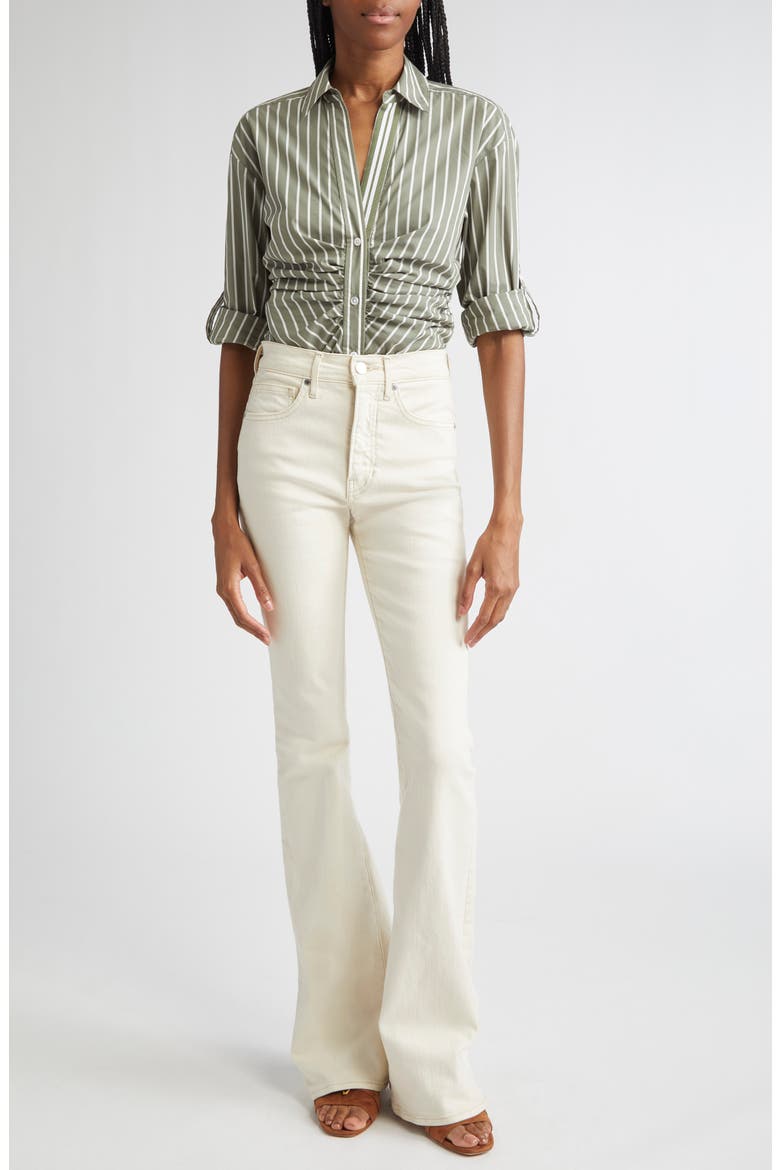 Beverly High Waist Skinny Flare Jeans, Alternate, color, ECRU