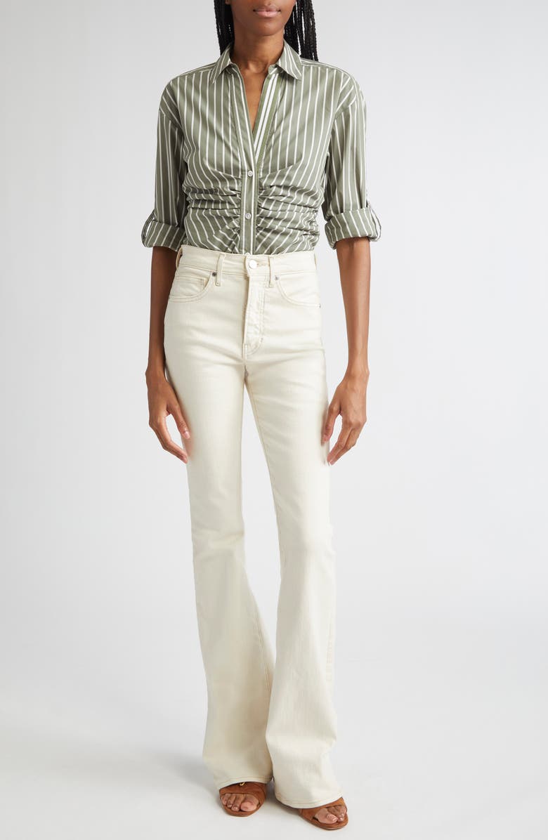 Veronica Beard Beverly High Waist Skinny Flare Jeans, Alternate, color, Ecru