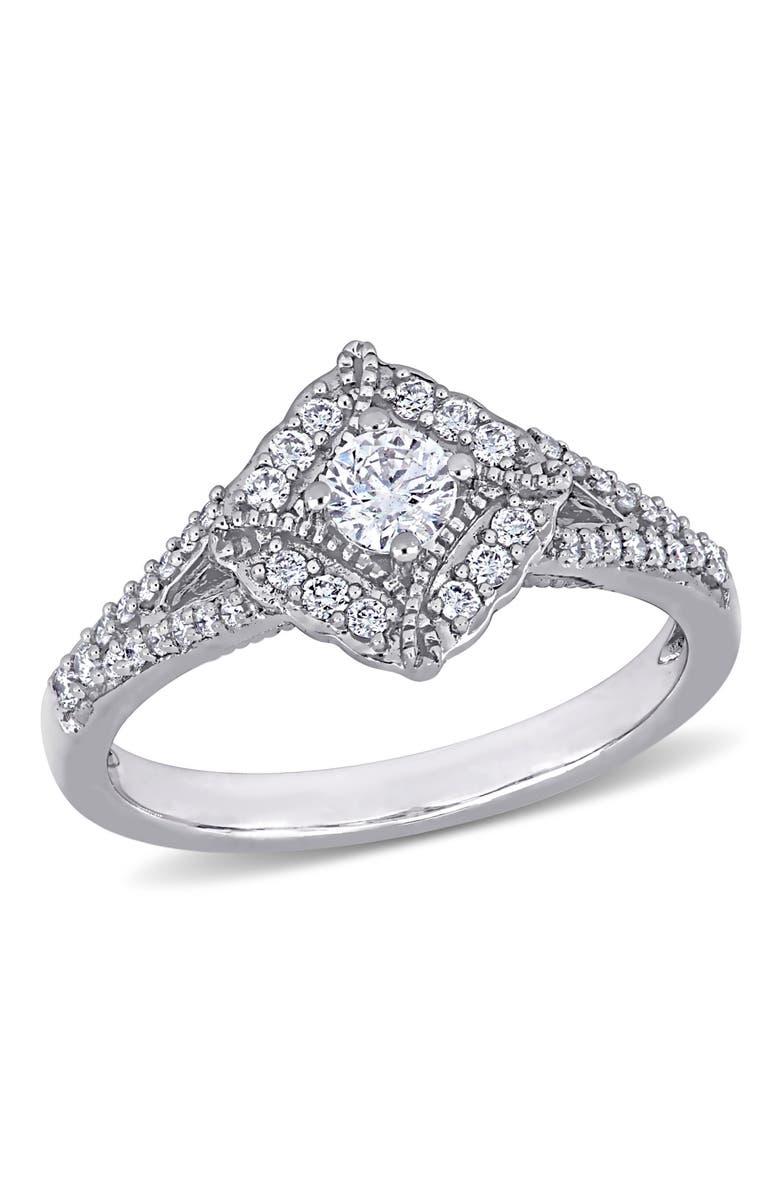 Julianna B. 1/2 CTW Diamond Vintage Engagement Ring 14k, Main, color, 14K White Gold