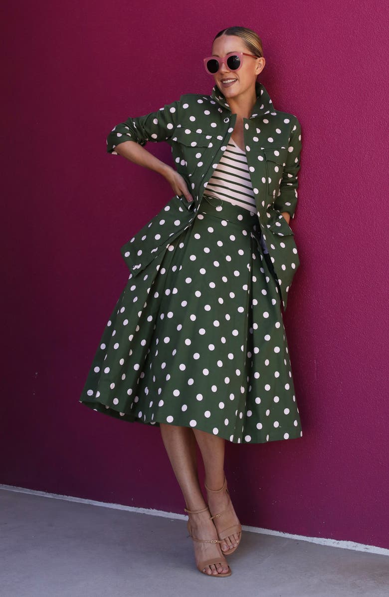 Halogen<sup>®</sup> x Atlantic-Pacific Print Full Midi Skirt, Alternate, color,