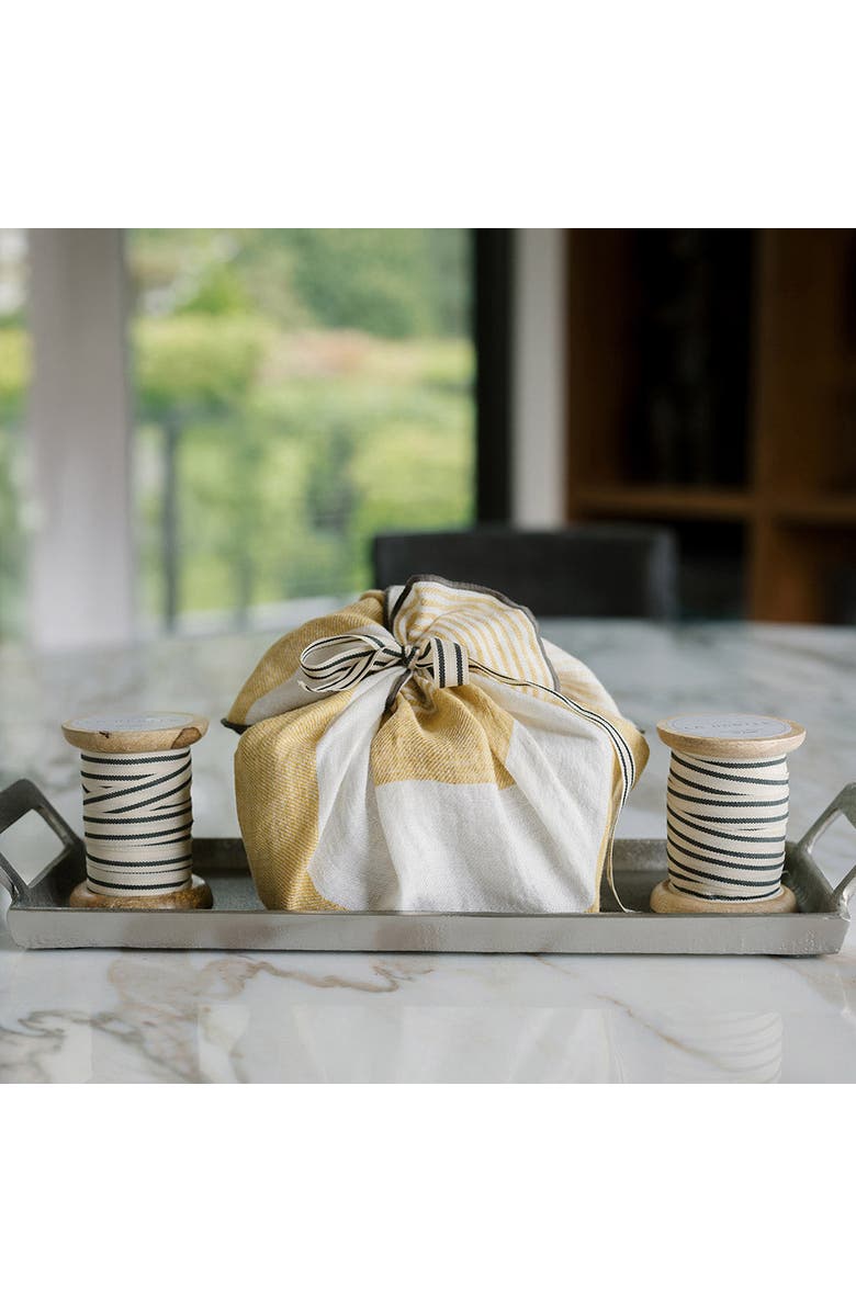 CG Hunter Ribbon in Cream and Black, Alternate, color, Black And Cream