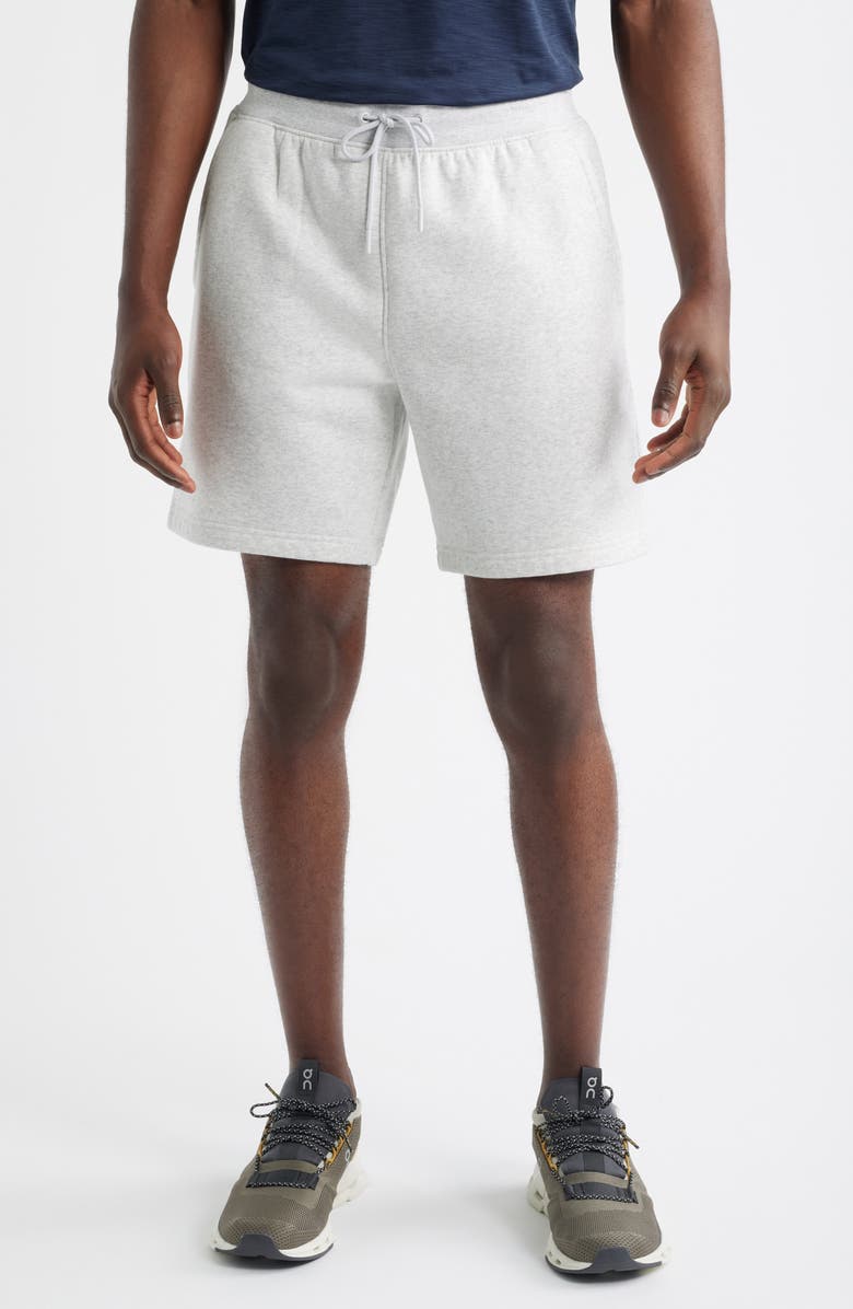 Zella Vital Fleece Performance Shorts, Main, color, Grey Fog Heather