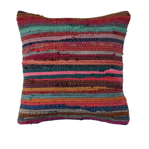 Recycled Cotton Chindi Throw Pillow Cover