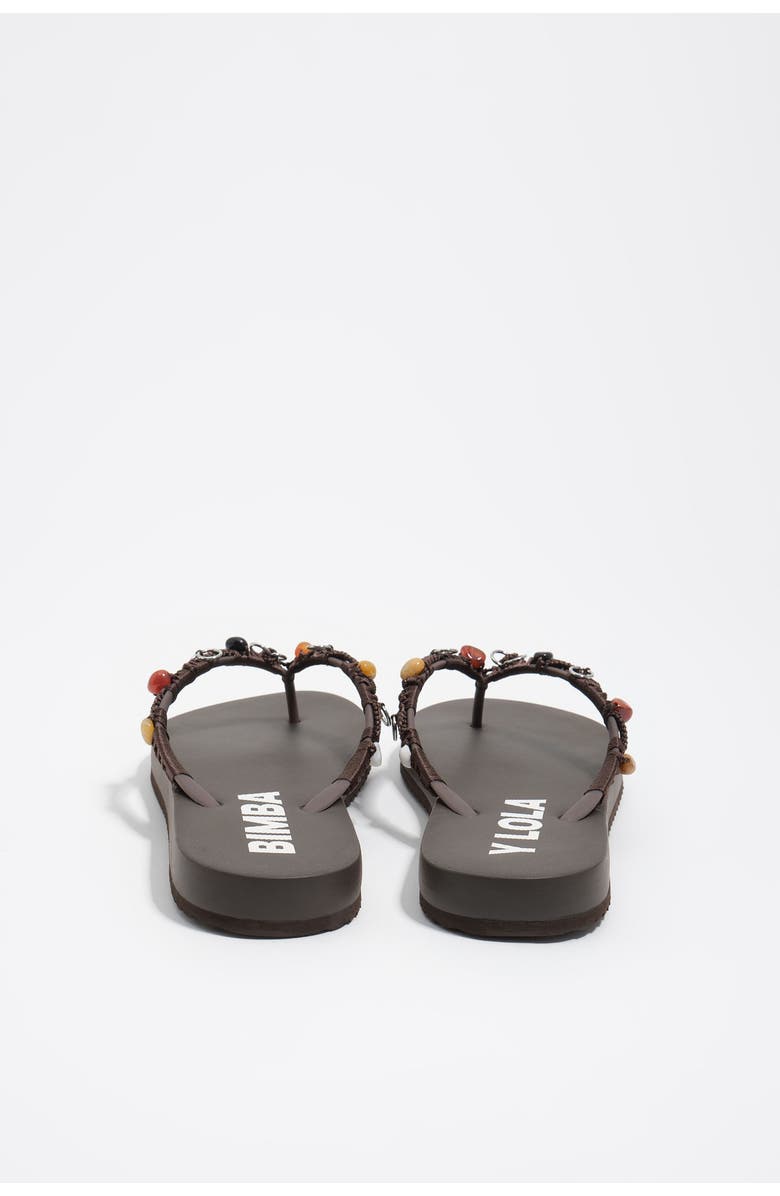Bimba y Lola Embellished Flip-Flop Sandal, Alternate, color, Dark Brown