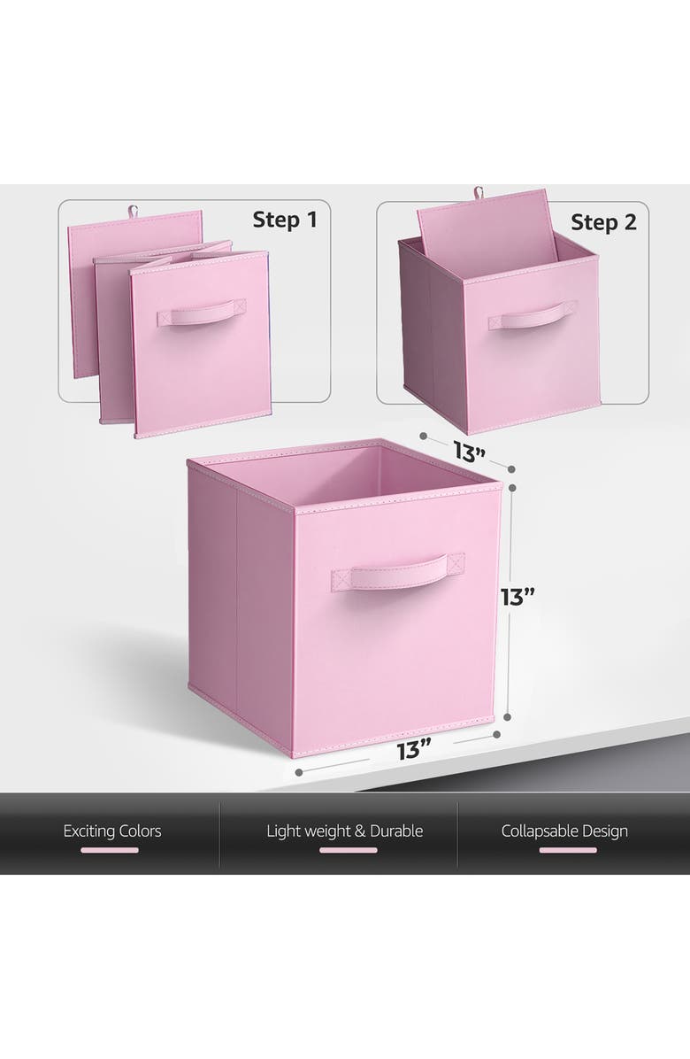 SORBUS 12-Pack Collapsible Storage Cube, Alternate, color, Rainbow Pastel