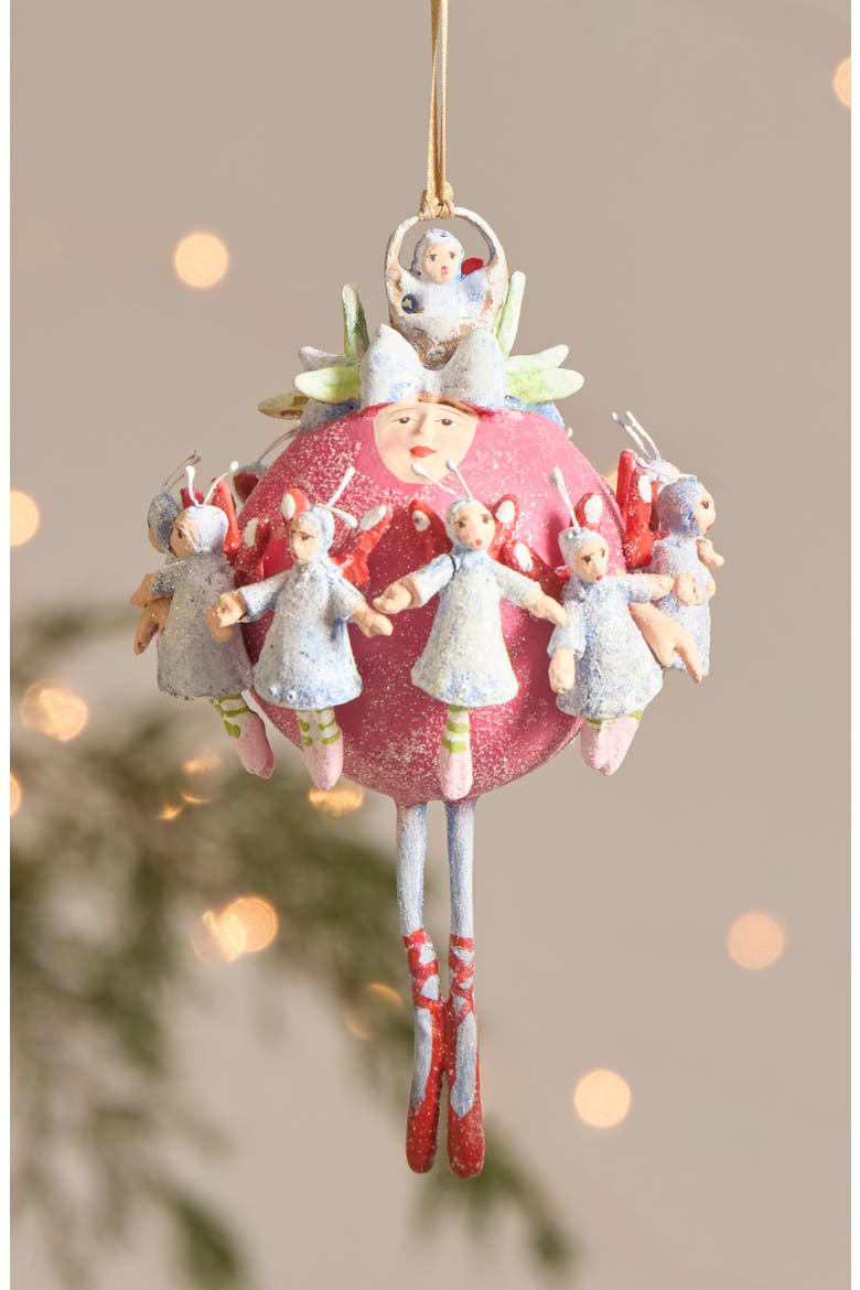 Patience Brewster 12 Days 11 Ladies Dancing Ornament, Alternate, color, RED