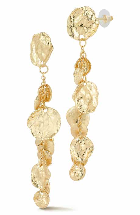 Hammered Coin Drop Earrings