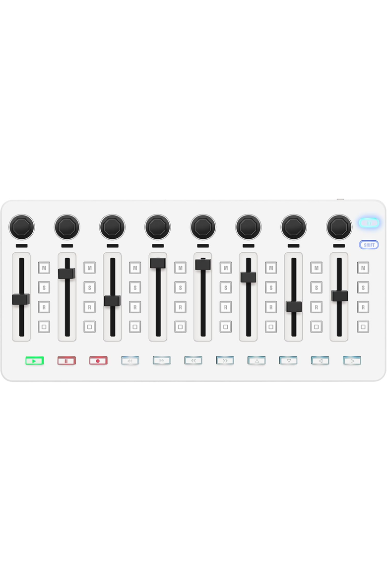 Wireless MIDI Controller USB MIDI Mixer, Main, color, White