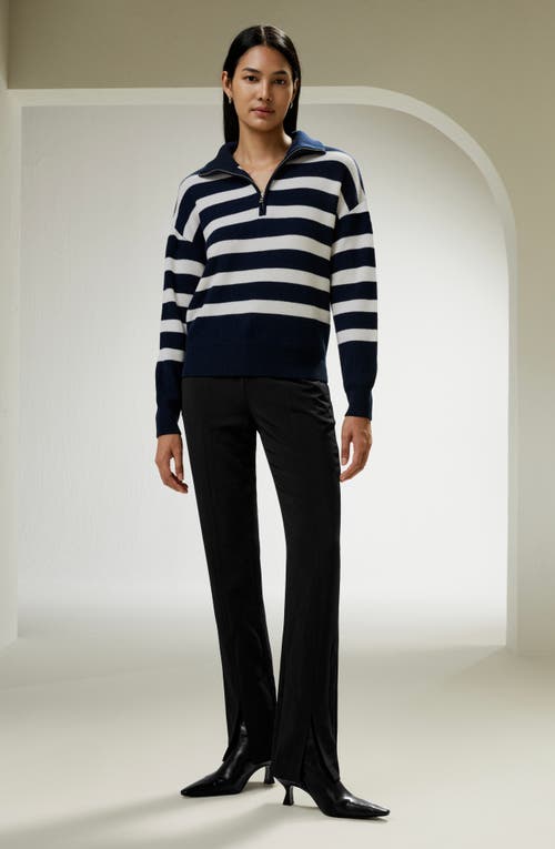 LILYSILK LILYSILK COLLARED QUARTER-ZIP WOOL SWEATER 