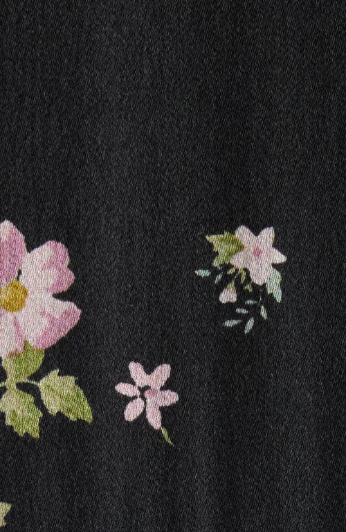 Chloé Liberty Print Long Sleve Silk Charmeuse Minidress In Black