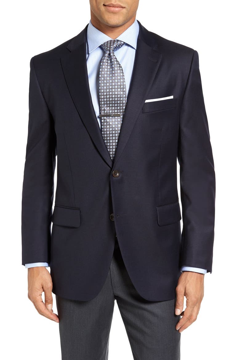 'Flynn' Classic Fit Navy Wool Blazer, Main, color, NAVY