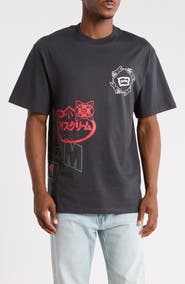 ICECREAM Overlay Cotton Jersey Graphic T-Shirt