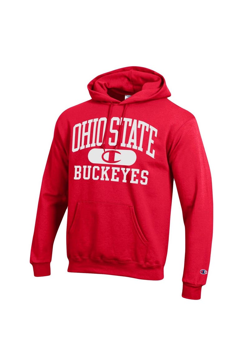 Men's Champion Scarlet Ohio State Buckeyes Arch Pill Pullover Hoodie, Alternate, color, Scarlet