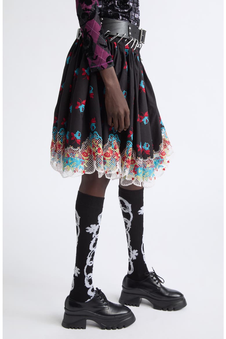 Sasha Carabiner Broderie Skirt, Alternate, color, BLACK