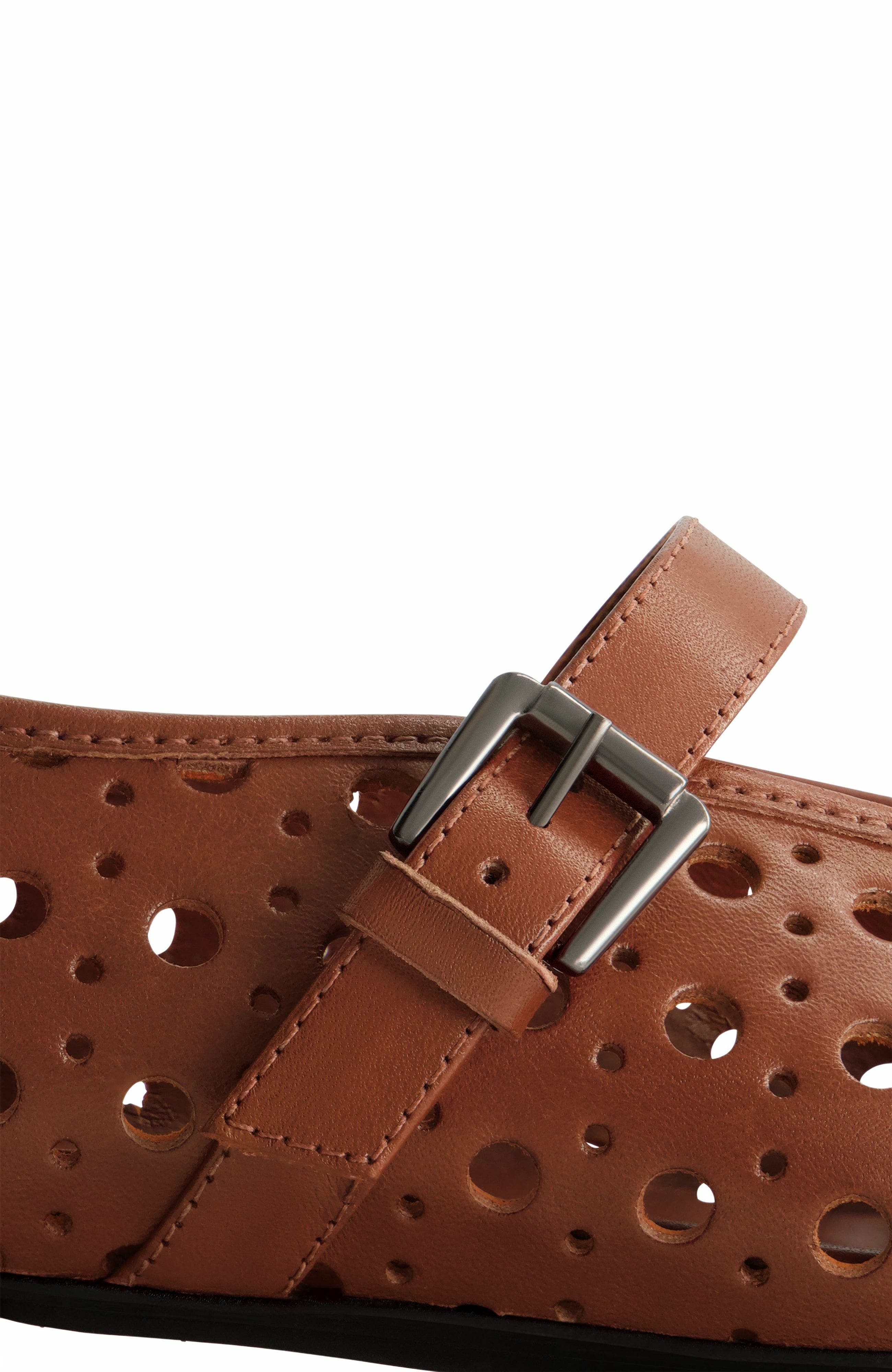 Bernardo Footwear Borden Perf Mary Jane Flat, Alternate, color, Mahogany