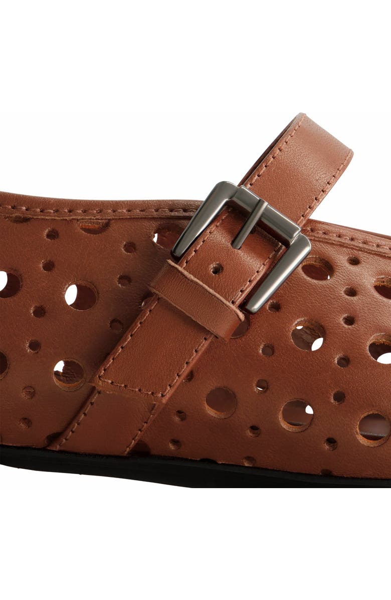 Bernardo Footwear Borden Perf Mary Jane Flat, Alternate, color, Mahogany