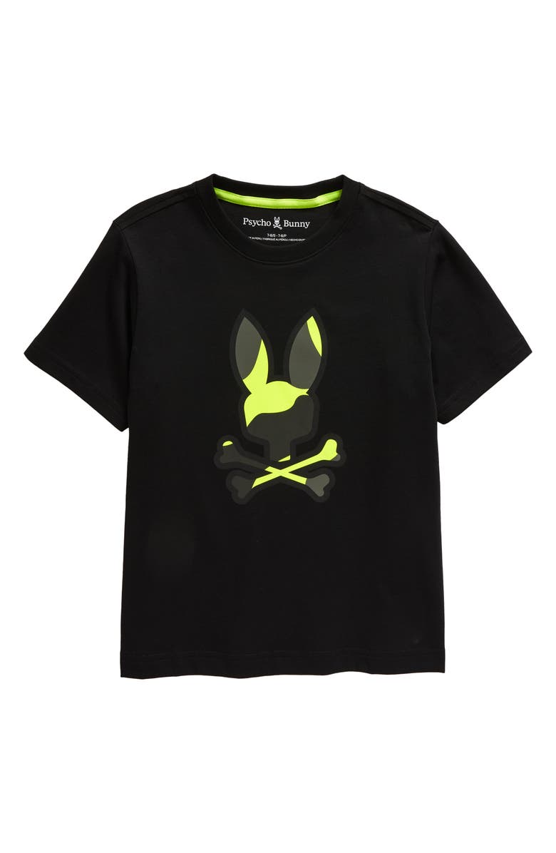 Psycho Bunny Kids' Plano Camo Bunny Graphic T-Shirt, Main, color, 