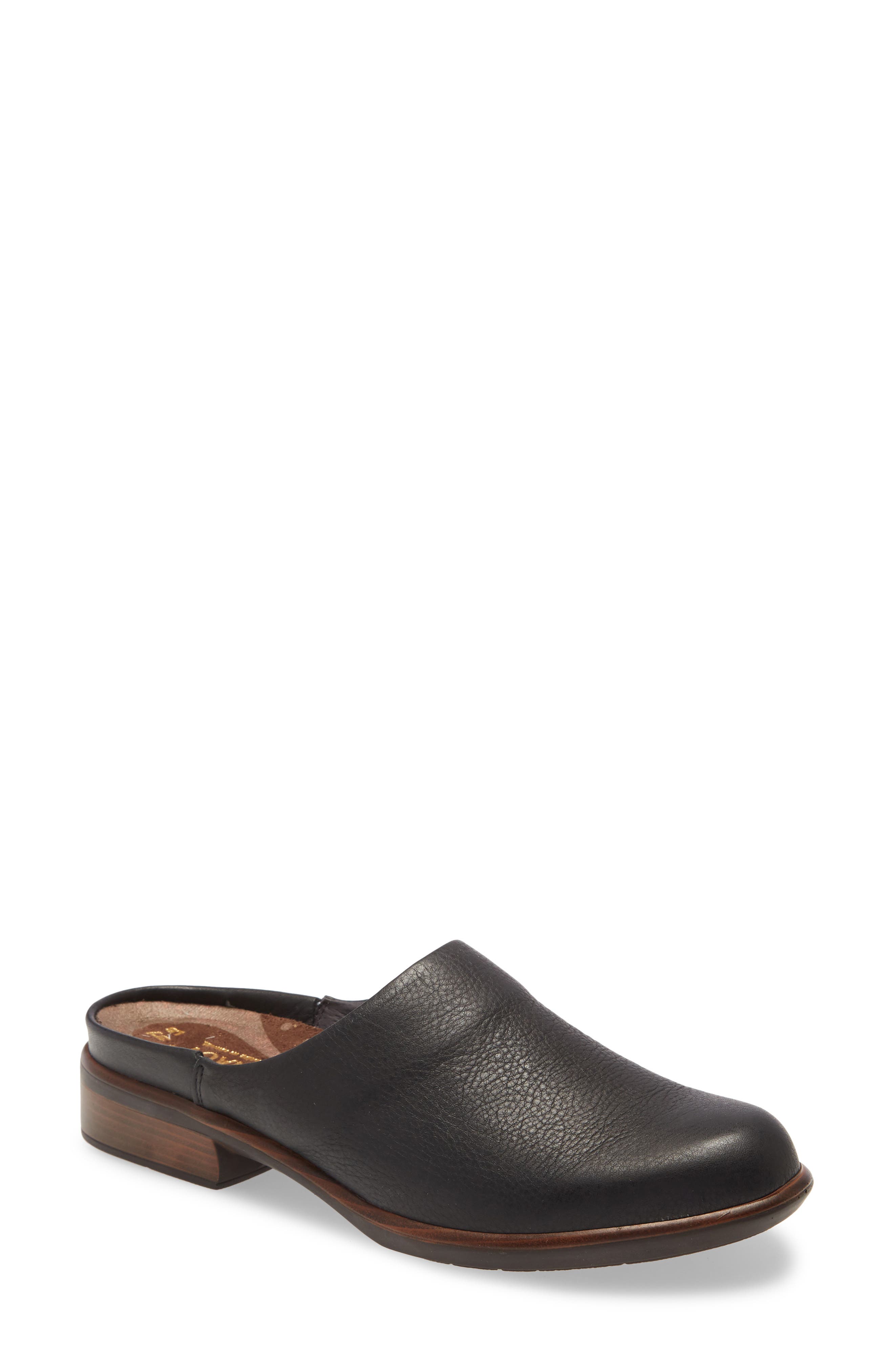 Naot Lodos Mule, Main, color, Soft Black Leather