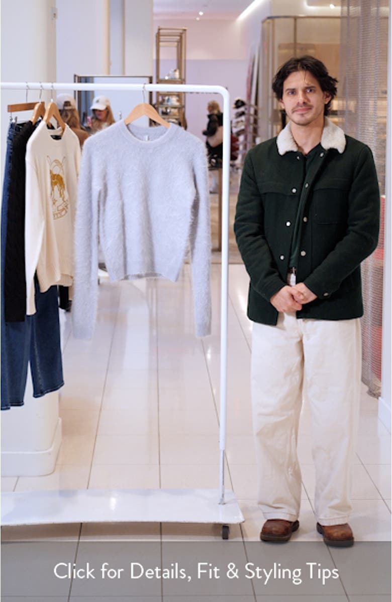 Fitted Long Sleeve Alpaca Blend Crewneck Sweater, sales video thumbnail