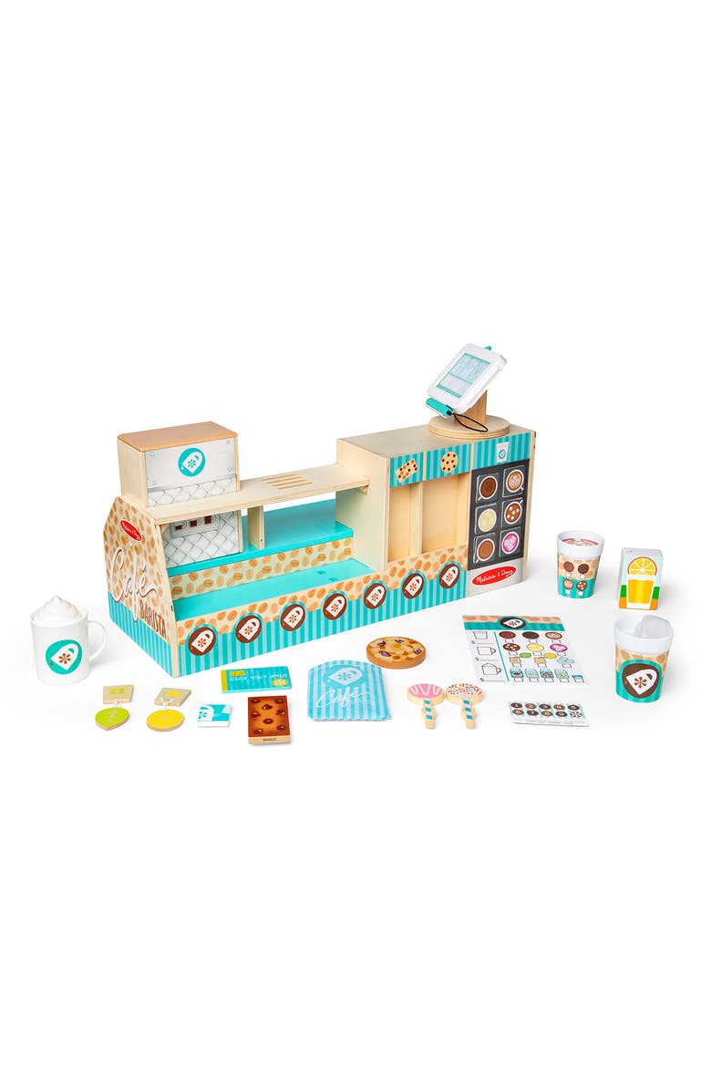 Melissa & Doug Wooden Café Barista Coffee Shop Playset, Main, color,