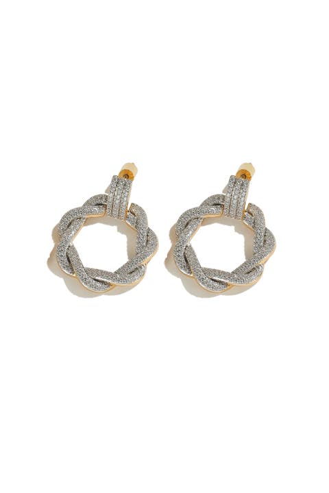 Ysabel Pavé Eternity Twist Hoop Earrings
